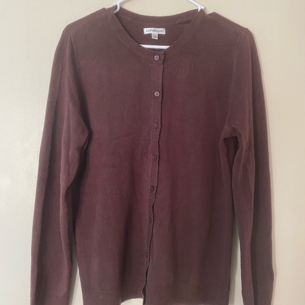 Croft & Barrow Purple Cardigan Sweater Classic Knit
